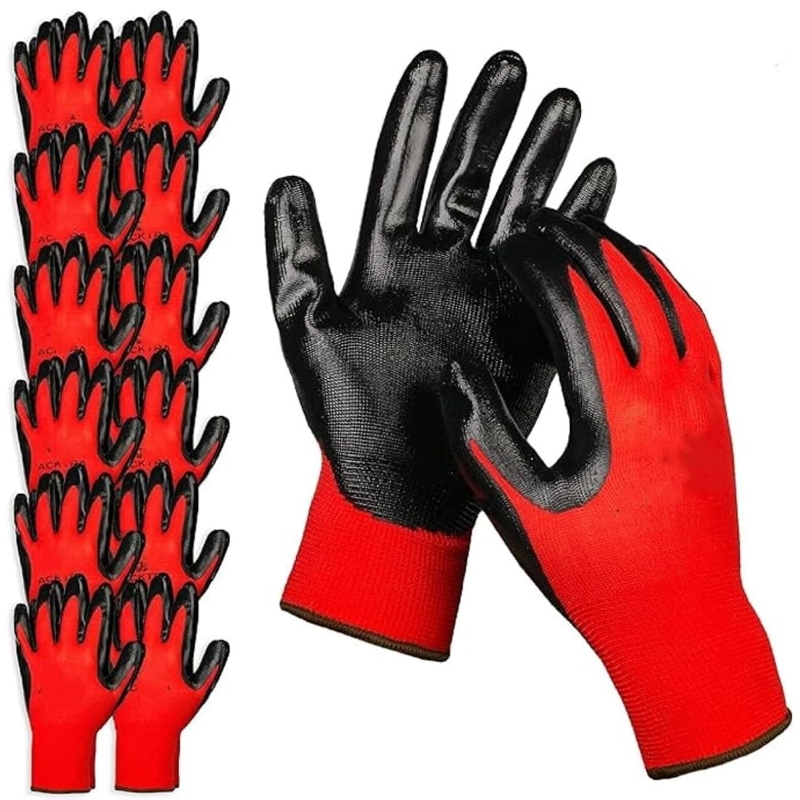 Nitrile Mechanic Glove - 4/20PCS Nitrile Coated Safety Work Gloves