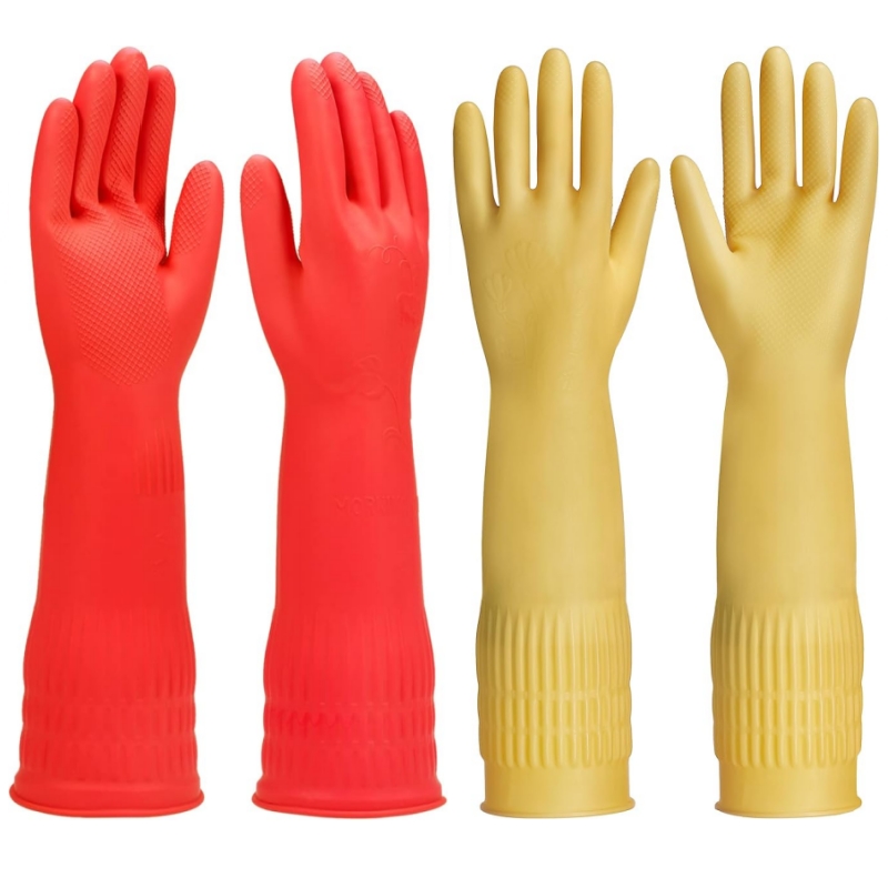 Dish Glove Rubber - 45CM Extra-Long Rubber Cleaning Gloves Non-Slip