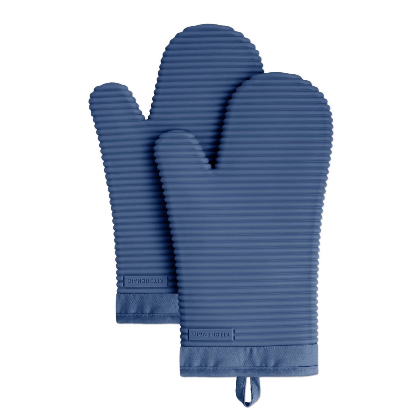 Oven Mitt Silicone - Ribbed Soft Silicone Oven Mitt Set,