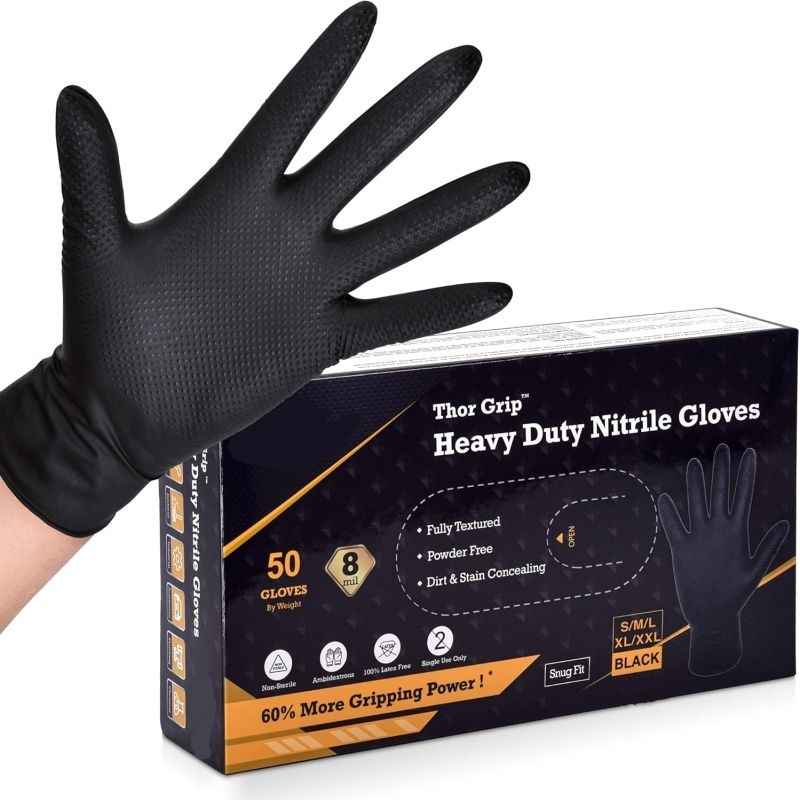 Heavy Duty Black Nitrile Glove - огляд і ціна Nitrile Mechanic Glove