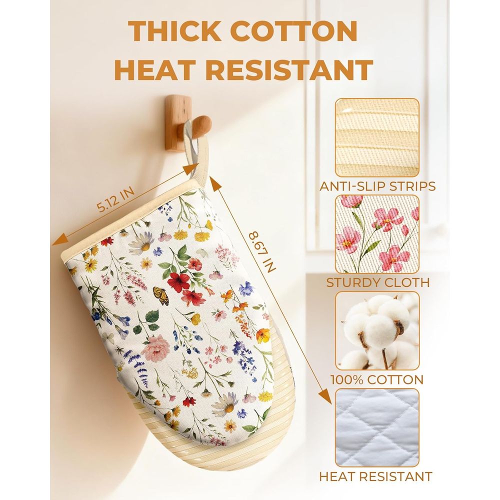 Mini Oven Mitts Set – Beige Ex - огляд і ціна Oven Mitt Silicone
