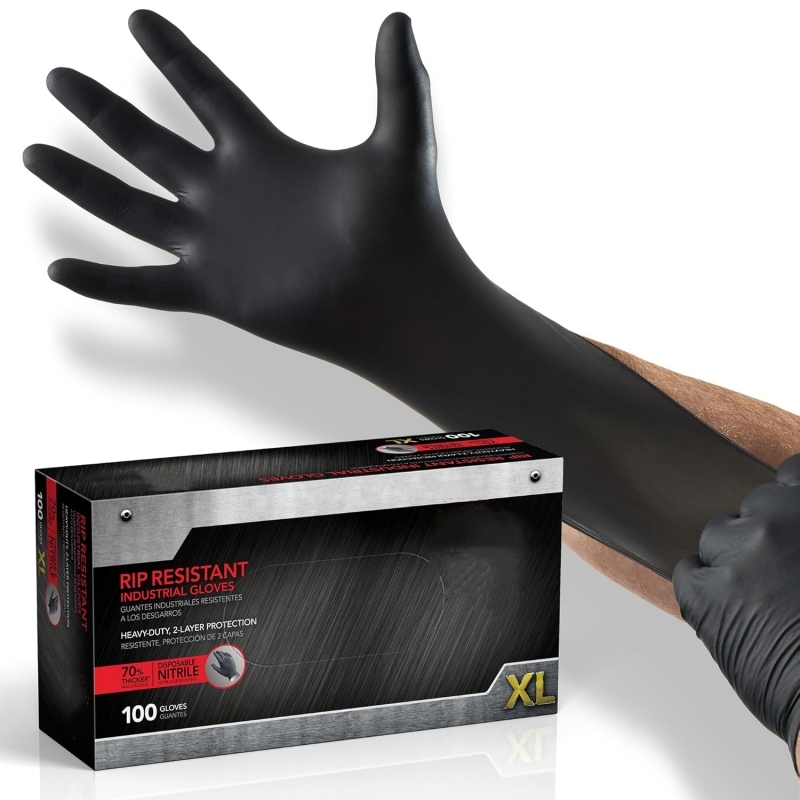 100PCS Black Nitrile Gloves Di - огляд і ціна Latex Disposable Glove